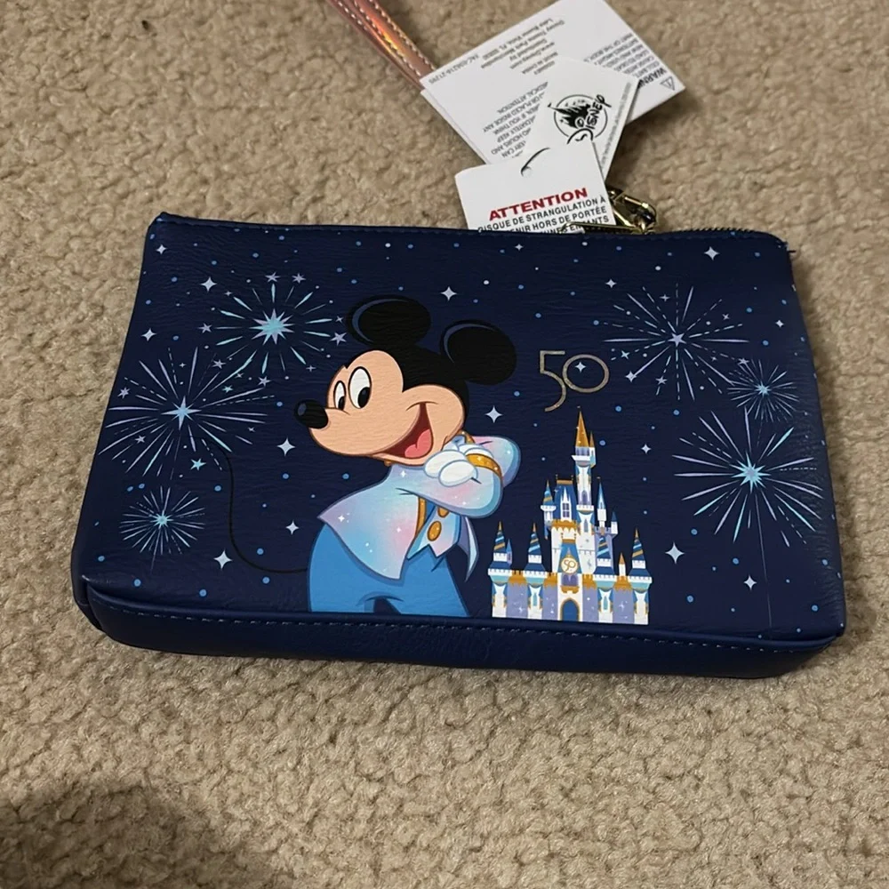 Disney Mickey Mouse Blue Wristlet - Picture 2 of 3